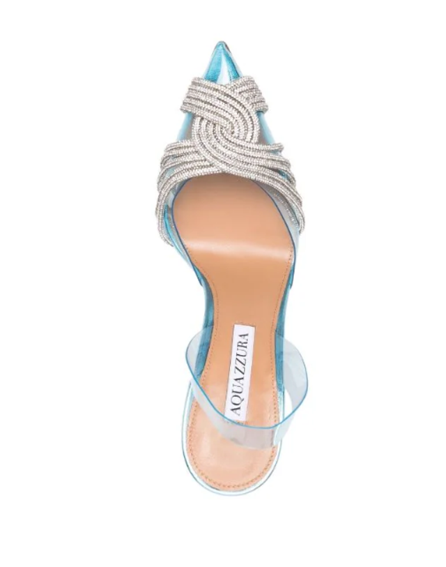 아쿠아주라 [해외직구] 26 FW Aquazzura 라인스톤 장식 슬링백 스틸레토 샌들 GASHIGL0NLPICE TP460005842 착용컷