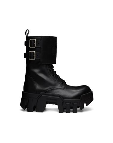 [해외직구] 26 FW 발렌시아가 블랙 불도저 컴뱃 부츠 261342M222001