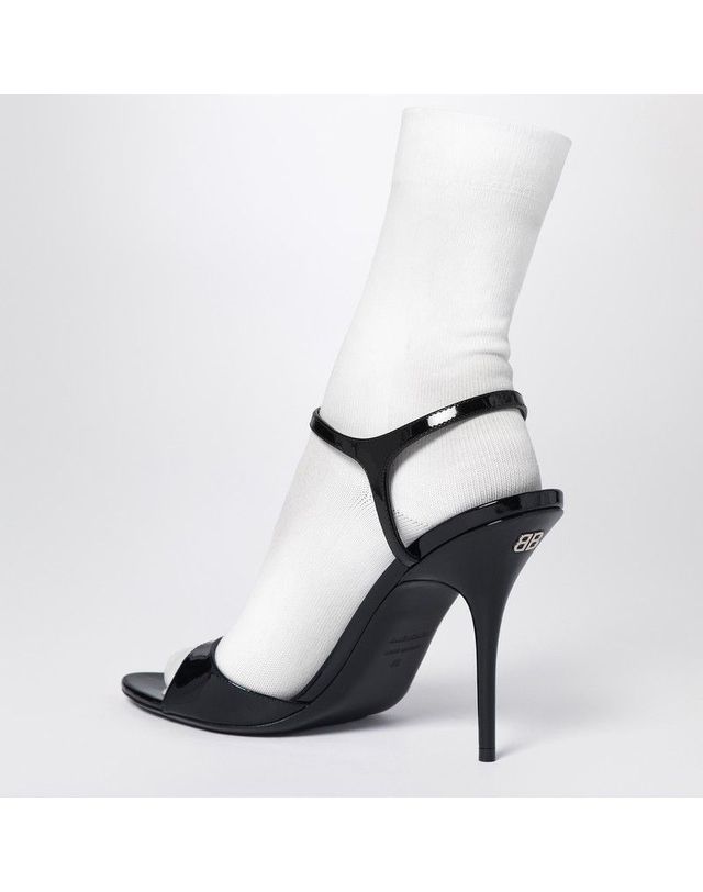 발렌시아가 [해외직구] 발렌시아가 Avenue Sock 블랙 샌들 in 페이턴트 레더 앤 메쉬 810517W12H41090 TP572924504 착용컷