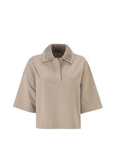 [해외직구] 26 FW 브루넬로 쿠치넬리 테크노 쿠틔르 플리스 폴로 탑 ML946SP105C9272 TP458841241
