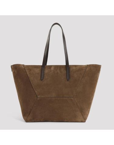 [해외직구] 26FW 브루넬로 쿠치넬리 Duo 브라운 토트 백 with Panelled 디자인 앤 투 탑 H앤les in Suede for 여성 MBDLB2571C9773 TP580120930