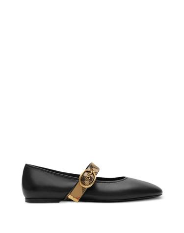[해외직구] 버버리 Check strap leather Robin ballerinas 11990035431688 TP725305765