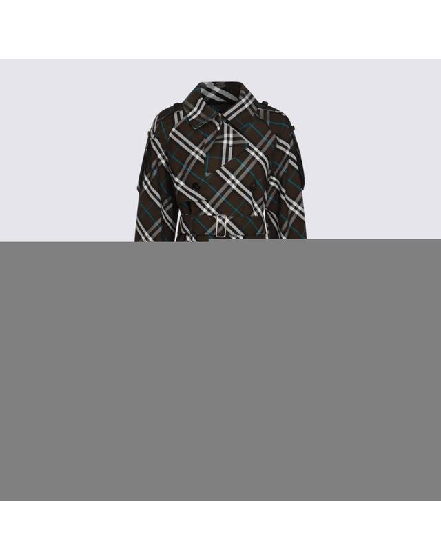 버버리 [해외직구] 24FW 버버리 코튼 트렌치 코트 with 체크 프린트 Features a 벨트, button 클로저, 앤 조절형 버클 straps on the 슬리브 8095300C1213 TP572889573 착용컷