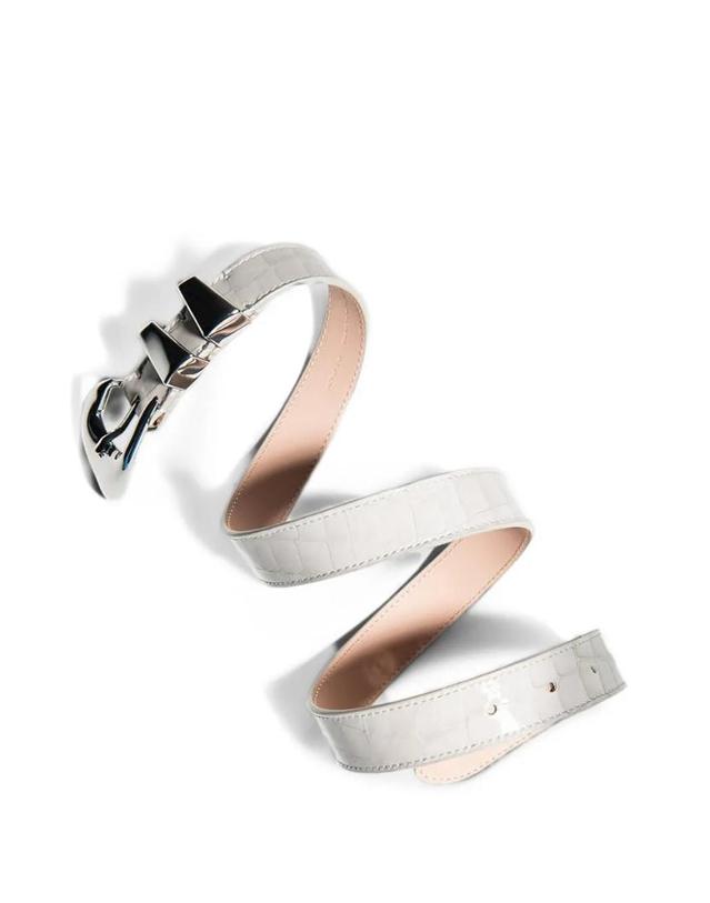 바이파 [해외직구] 26 FW BY FAR Moore crocodile embossed belt MWTST004CL005WH027 TP459926516 착용컷