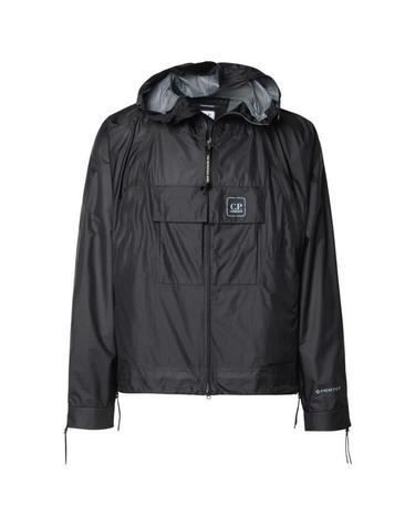 [해외직구] 26 FW CP컴퍼니 메트로폴리스 시리즈 퍼텍스 로고 프린트 자켓 블랙 16CLOW037A110033A