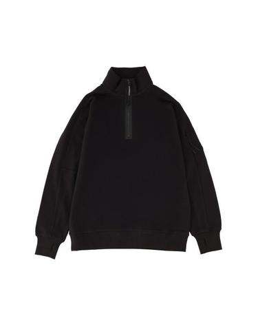 [해외직구] 26 FW CP컴퍼니 쿼터집 코튼 퓨어 스웨트셔츠 블랙 19CMSS153A005086W