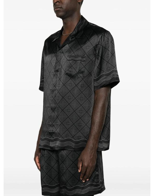 카사블랑카 [해외직구] 카사블랑카 Radiating Monogram silk shirt 12188709683464 TP725338523 착용컷