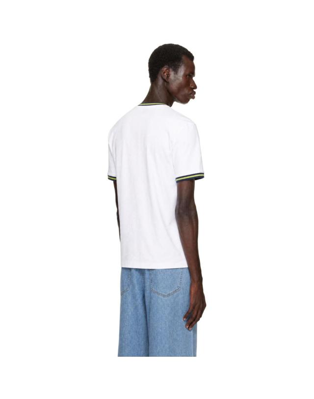 카사블랑카 [해외직구] 카사블랑카 화이트 콘트라스트 링거 카와이 테니스 볼 티셔츠 M AW25 JTS 030 02 TP877818411 착용컷