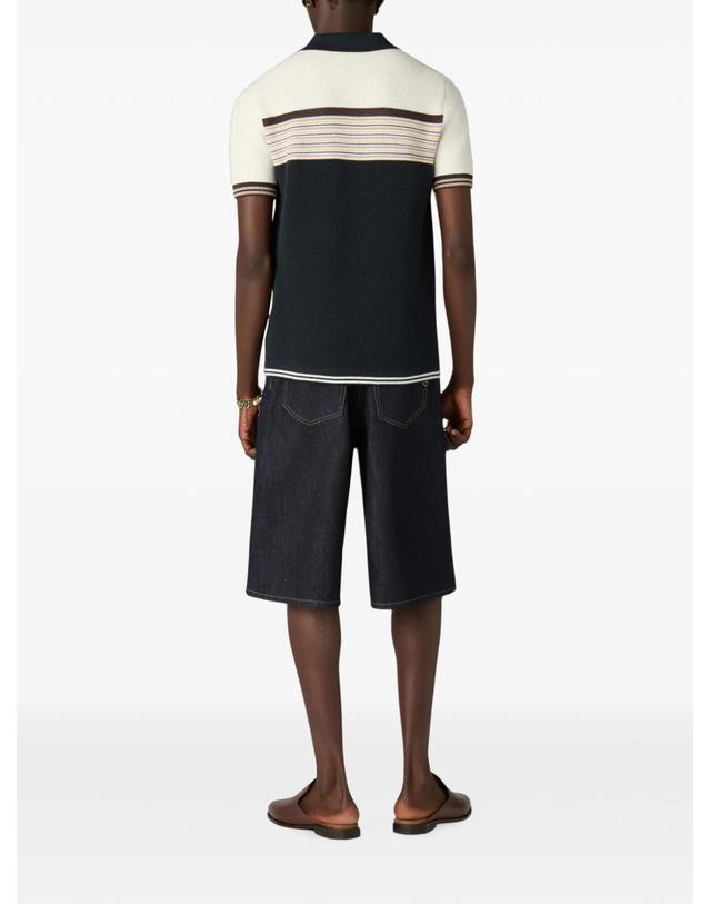 카사블랑카 [해외직구] 카사블랑카 Cafe Culture striped logo patch polo shirt 12296542126344 TP725714667 착용컷
