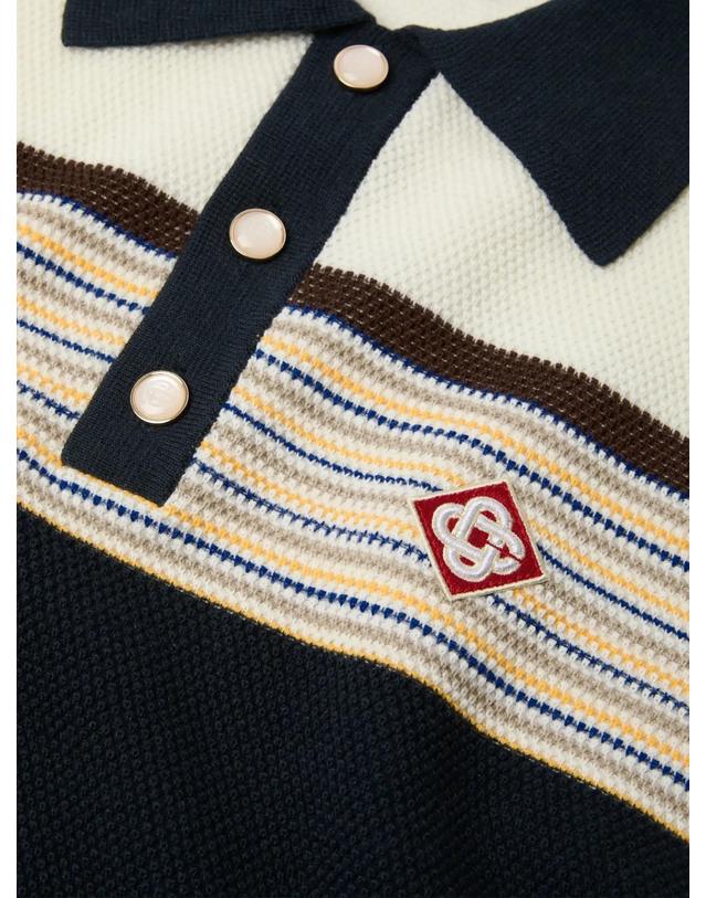 카사블랑카 [해외직구] 카사블랑카 Cafe Culture striped logo patch polo shirt 12296542126344 TP725714667 착용컷
