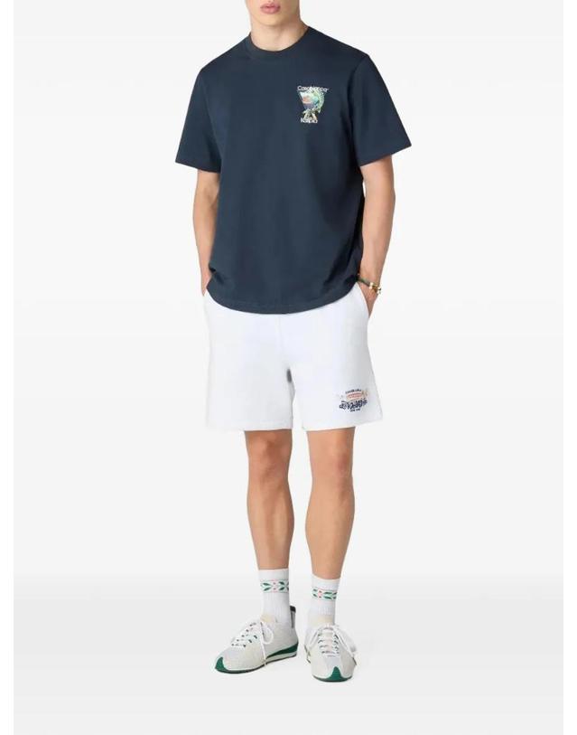 카사블랑카 [해외직구] 26 FW 카사블랑카 x Casa Kaspia New York embroidered drawstring shorts MAW26JTR00301 TP459270975 착용컷