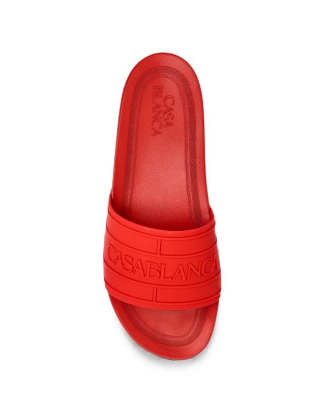 카사블랑카 [해외직구] 26 FW 카사블랑카 엠보스드 로고 슬라이드 샌들 APF26FW11203M TP456311222 착용컷