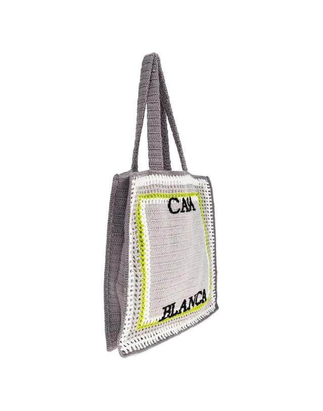 카사블랑카 [해외직구] 26 FW 카사블랑카 로고 크로셰 토트 백 ASP26BAG17601 TP457365639 착용컷