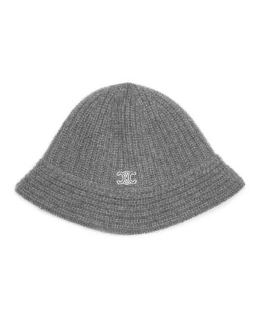[해외직구] 26 FW 셀린느 그레이 Cloche 클로쉐 트라이옹프 엠브로이더리 리브드 캐시미어 비니