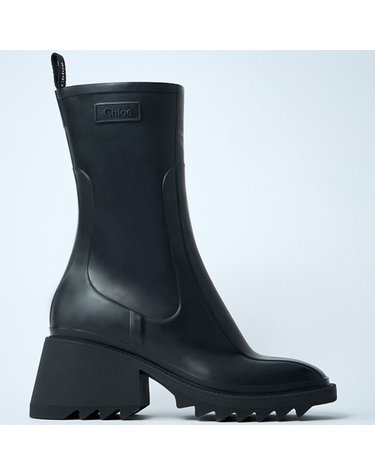 [해외직구] 26 FW 끌로에 베티 Betty Rain 사이드 지퍼 블럭힐 레인 부츠 블랙 CHC22A239Z2001