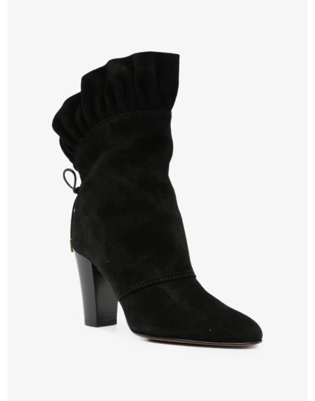 끌로에 [해외직구] 26 FW 끌로에 Anouk ruffled trim heeled ankle boots CH26W22GRY TP458577886 착용컷