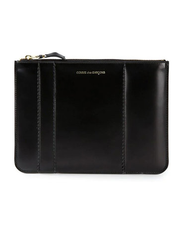 [해외직구] 26 FW 꼼데가르송 월렛 포인트 판넬 레더 미니 파우치백 블랙 SA5100RS