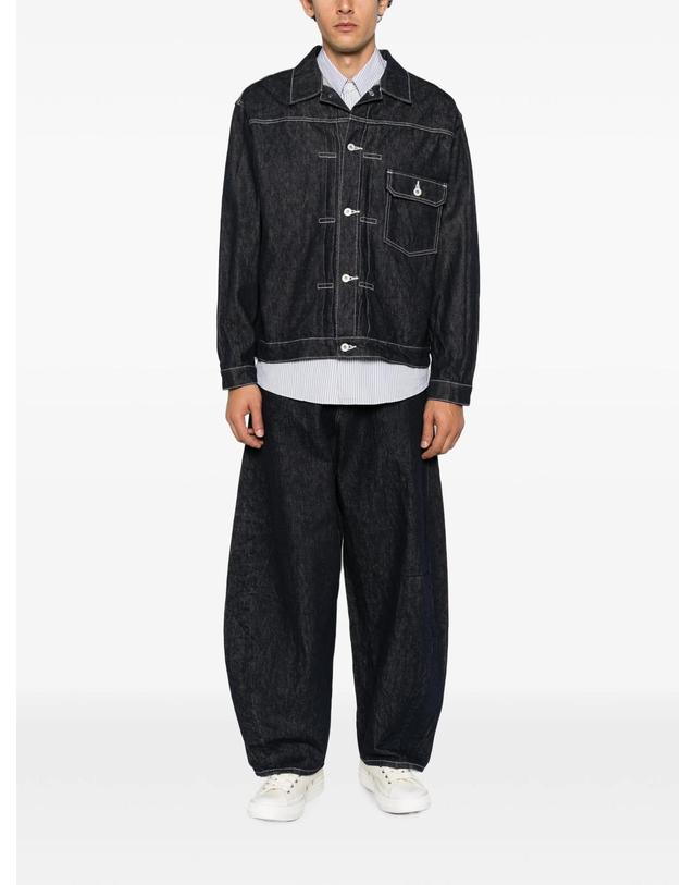꼼데가르송 [해외직구] 꼼데가르송 contrast stitch wide leg jeans 12236702744840 TP725621149 착용컷