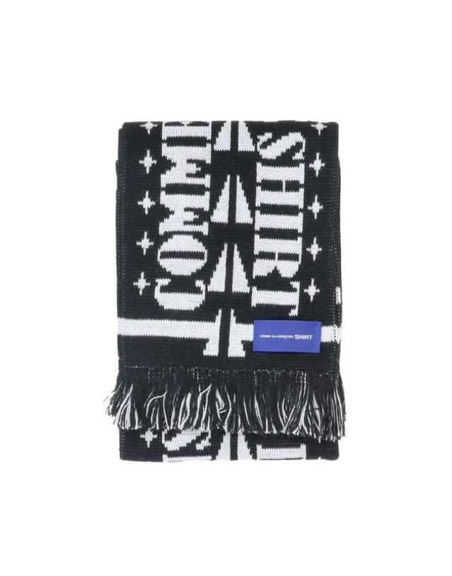 꼼데가르송 [해외직구] Comme des Garcons 셔츠 로고 자카드 프린지 스카프 FRK402W26 1 TP980049003 착용컷