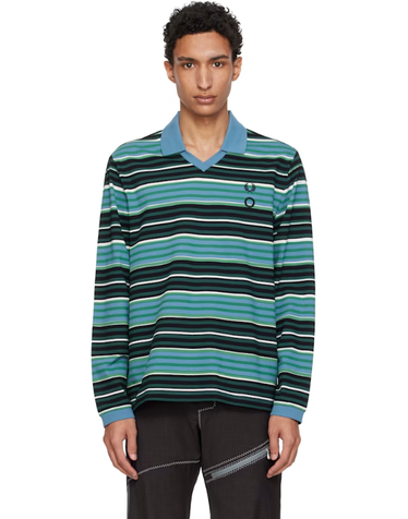 [해외직구] 26 FW 크레이그 그린 블루 Fred Perry 오버프린트 헨리 폴로 셔츠 262735M212001