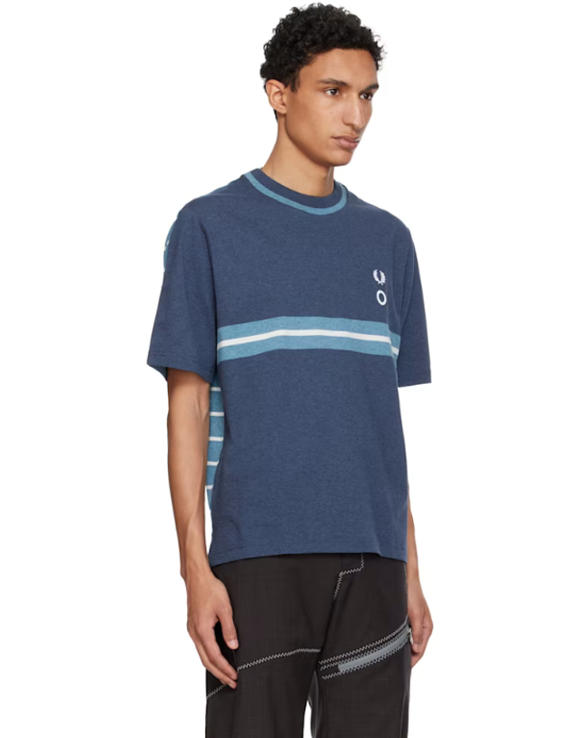 크레이그 그린 [해외직구] 26 FW 크레이그 그린 블루 Fred Perry 하프 앤 하프 티셔츠 262735M213000 착용컷