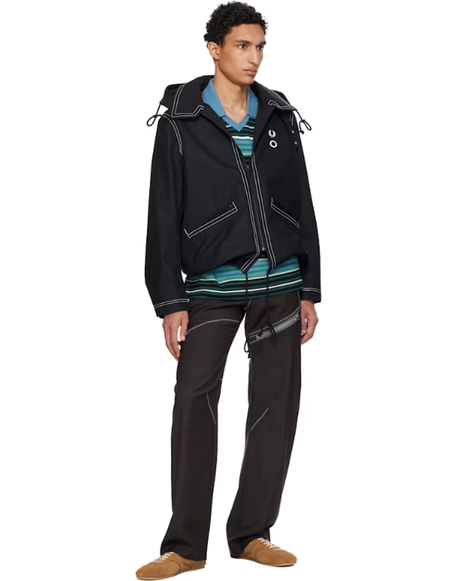 크레이그 그린 [해외직구] 크레이그 그린 블루 Fred Perry 오버프린트 헨리 폴로 셔츠 SM2124 TP873574184 착용컷