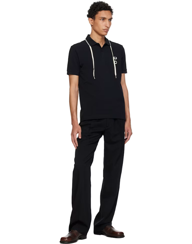 크레이그 그린 [해외직구] 26 FW 크레이그 그린 블랙 Fred Perry 드로코드 칼라 폴로 셔츠 262735M212003 착용컷