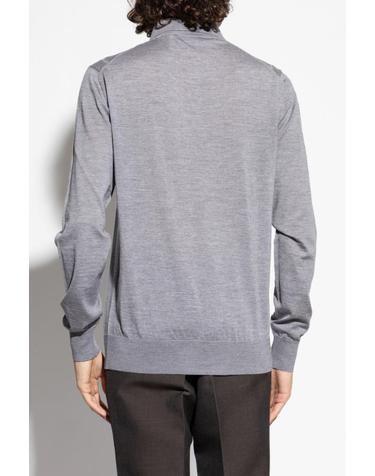 [해외직구] 25FW 돌체   가바나 Grey 폴로 셔츠 with 클래식 칼라 앤 Tonal 로고 자수 on the 프론트 in 울 Man GXZ25TJDVBVV0545 TP578656648