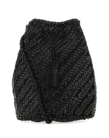 [해외직구] 26FW 드래곤 Diffusion POMPOM 더블 점프   버켓 백 with 우븐 레더 8838BLACK TP582133291