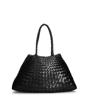 [해외직구] 26SS 드래곤 Diffusion Santa Croce 빅 백 In 블랙 우븐 레더 DGS68892BLACK TP573028745