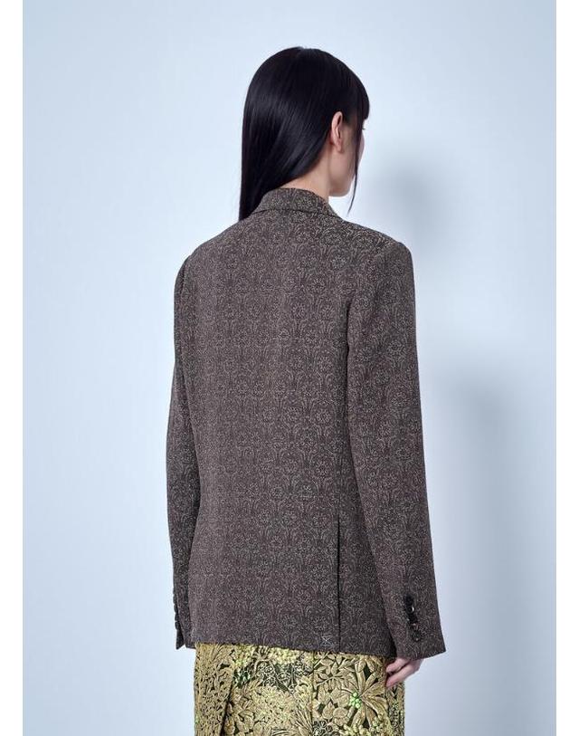 드리스 반 노튼 [해외직구] 26 FW 드리스반노튼 여성 Double Breasted Patterned Blazer dvn0266005brn 착용컷
