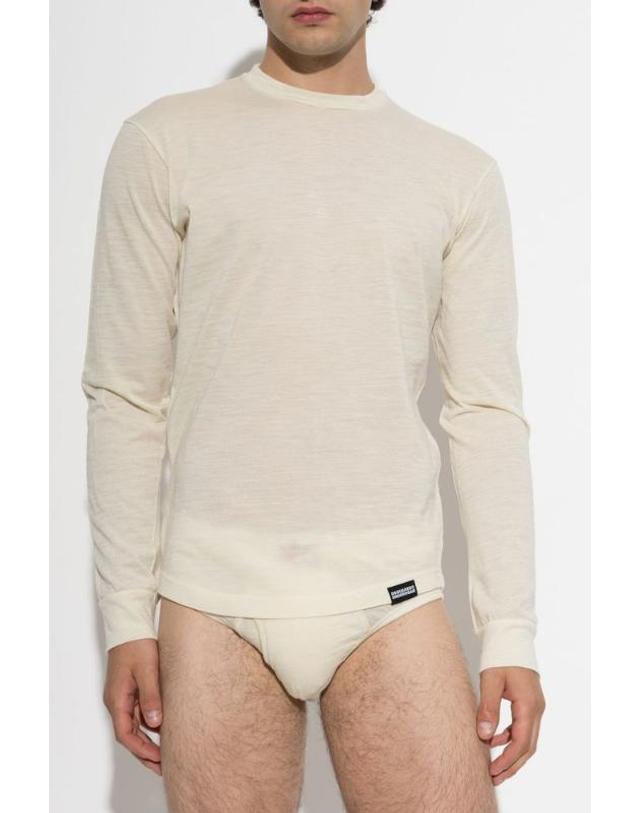 디스퀘어드2 [해외직구] Dsquared2 로고 패치 긴팔 란제리 티셔츠 D9M1065500 105 TP980288421 착용컷