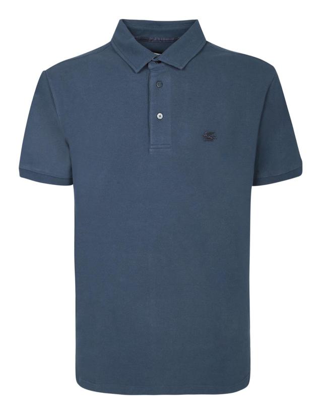 에트로 [해외직구] 25SS 에트로 쇼트 슬리브 피케 패브릭 폴로 셔츠 칼라 with three button placket 자수 브랜드 로고 on the 체스트 MRMD0006AJ264B3681 TP572903760 착용컷