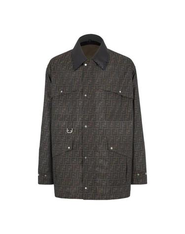 [해외직구] 26 FW 펜디 FF 자카드 스프레드 칼라 코트 F1440 FW1329ASCK