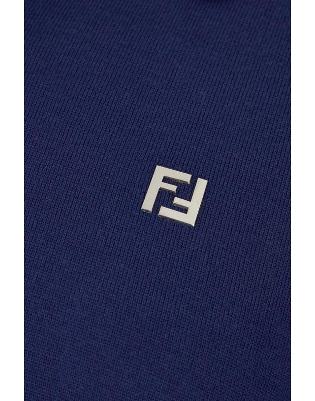 펜디 [해외직구] 26SS Fendi 블루 롱 슬리브 폴로 with 클래식 칼라 앤 FF Plate on the 프론트 in 울 for 맨 FZC167AU84F0QA2 TP580103525 착용컷
