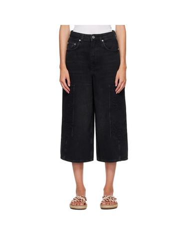 [해외직구] 26 FW 가니 블랙 크롭 카고 데님 진 262144F069003