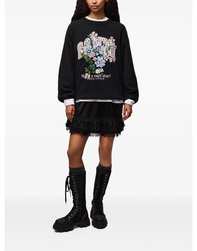 가니 [해외직구] 가니 floral intarsia oversized sweater 12188720988424 TP725387114 착용컷
