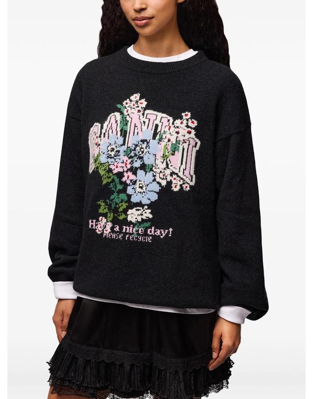 가니 [해외직구] 가니 floral intarsia oversized sweater 12188720988424 TP725387114 착용컷