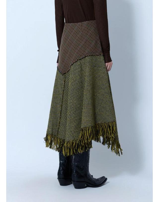 가니 [해외직구] 26 FW 가니 여성 Woollen Check Patchwork Long Skirt A1090321 999 TP878035592 착용컷