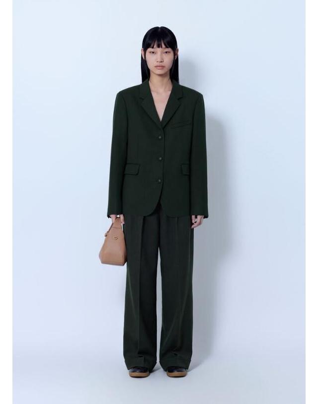 가니 [해외직구] 26 FW 가니 여성 Single Wool Twill Blazer gan0266003grn 착용컷
