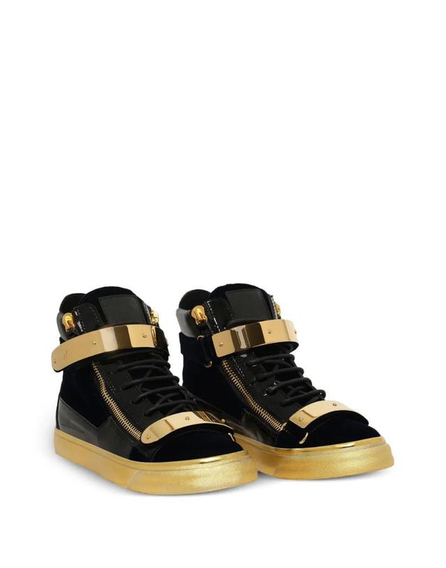 주세페자노티 [해외직구] 26 FW 쥬세페자노티 지퍼 하이탑 스니커즈 RM6027001 TP454680526 착용컷