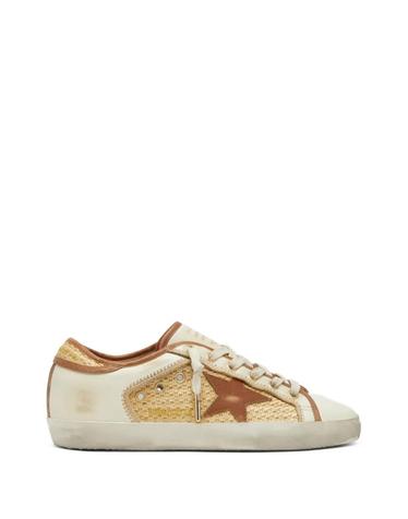 [해외직구] 26 FW Golden Goose 스타 앤 패널 레더 라피아 슈퍼스타 스니커즈 GWF00103F008522 TP454055414