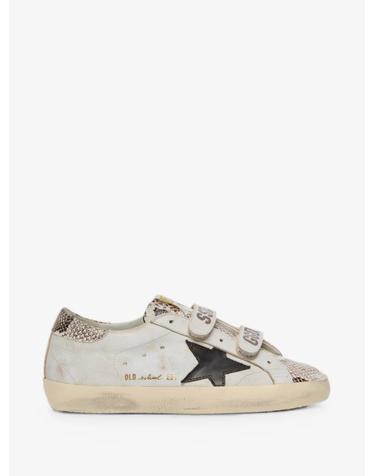 [해외직구] 26 FW Golden Goose 올드 스쿨 인 레더 스타 앤 스네이크 프린트 패널 스니커즈 GWF00111F008585 TP454369090