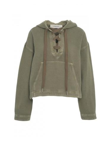 [해외직구] 25FW 골든 Goose 스웨트셔츠 con 후드 e dettaglio 레이스업 GWP02341P00207935548 TP580067198