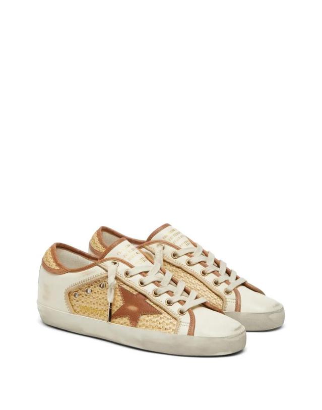 골든구스 [해외직구] 26 FW Golden Goose 스타 앤 패널 레더 라피아 슈퍼스타 스니커즈 GWF00103F008522 TP454055414 착용컷