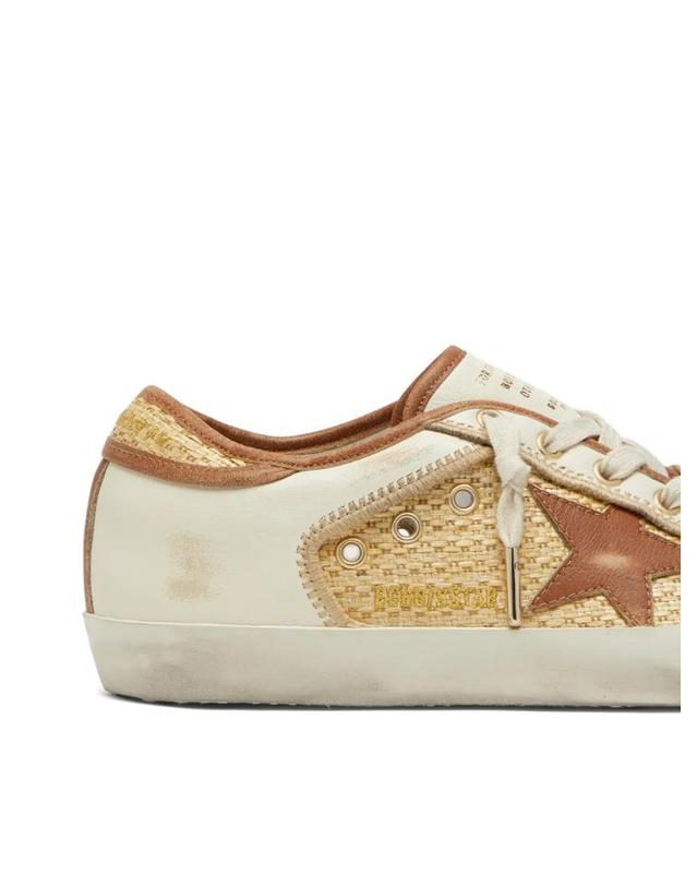 골든구스 [해외직구] 26 FW Golden Goose 스타 앤 패널 레더 라피아 슈퍼스타 스니커즈 GWF00103F008522 TP454055414 착용컷