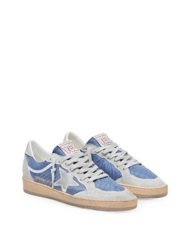 골든구스 [해외직구] 26 FW Golden Goose 볼 스타 데님 블루 나일론 라이트 그레이 스웨이드 패널 메탈릭 실버 레더 스타 스니커즈 GWF00117F008584 TP455548106 착용컷