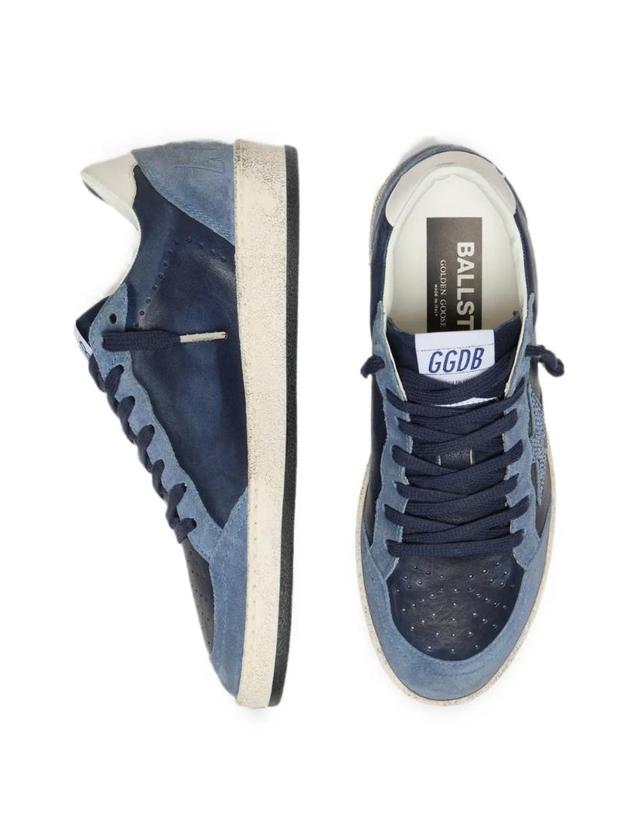 골든구스 [해외직구] 26 FW Golden Goose 볼 스타 LTD 다크 블루 레더 앤 라이트 블루 스와로브스킨 크리스털 스웨이드 패널 스니커즈 GWF00117F008556 TP454324314 착용컷