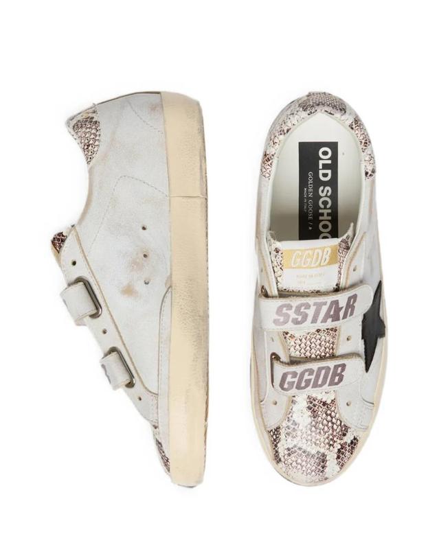 골든구스 [해외직구] 26 FW Golden Goose 올드 스쿨 인 레더 스타 앤 스네이크 프린트 패널 스니커즈 GWF00111F008585 TP454369090 착용컷