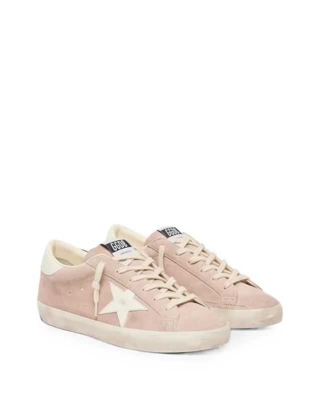 골든구스 [해외직구] 26 FW Golden Goose 화이트 스타 파우더 핑크 스웨이드 슈퍼스타 스니커즈 GWF01016F008951 TP456283523 착용컷